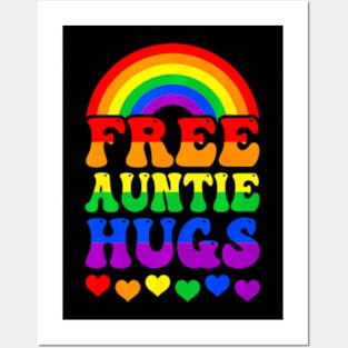 Free Auntie Hugs  Lgbt Lesbian Gay Trans Pride Groovy Posters and Art